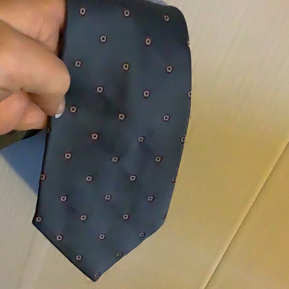 Sears Navy Tie with Small Dot Pattern